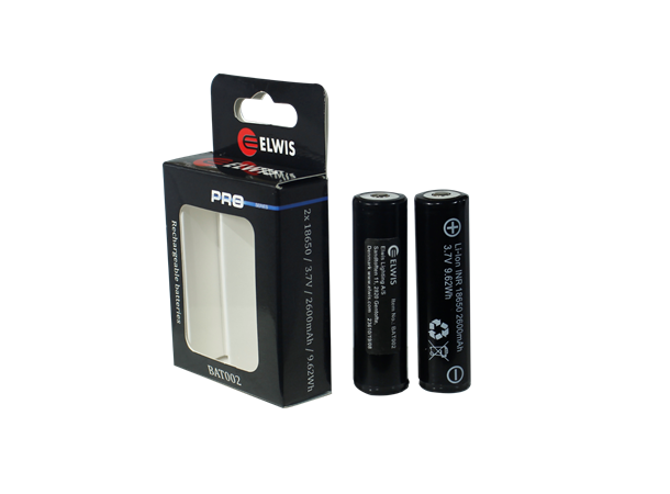 Box with 2 pcs. of Elwis 18650 battery Elwis 