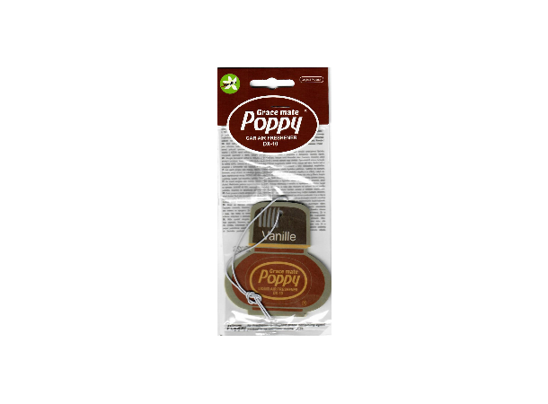 Cardboard Car Airfreshener VANILLA Poppy Grace Mate 