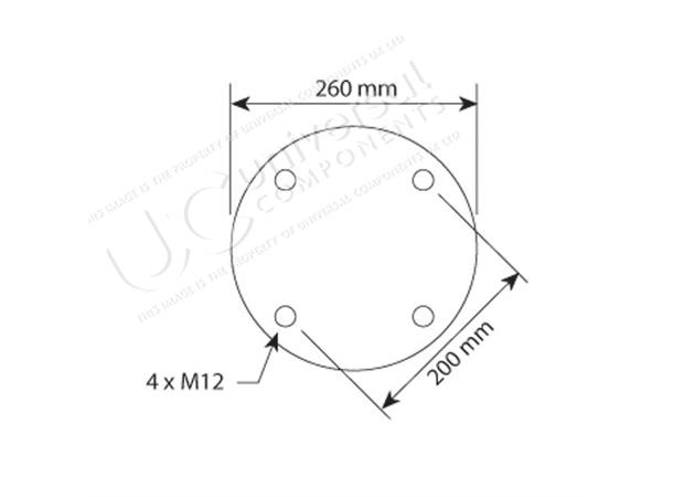 Luftbelg SAF 2923V To Bolter Stålbunn Universal Components 