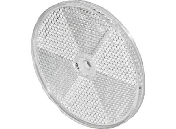 Refleks rund hvit, Ø80mm, selvkl, hull Proplast 