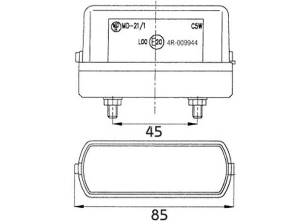 Registration Plate Lamp 12V black 