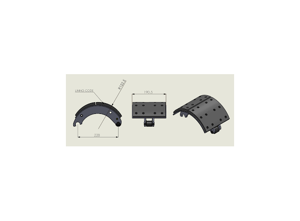 BRAKE SHOE ASSY QFIT FWE-11 Granning 