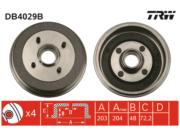 Brake Drum TRW Braking 