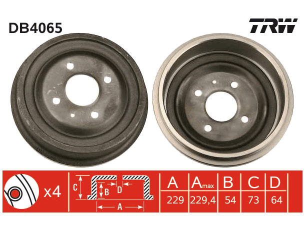 Brake Drum TRW Braking 
