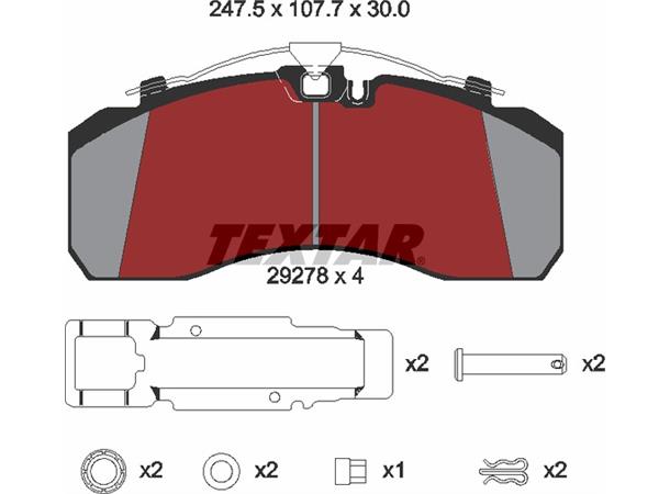 Bremseklosser m/Hull til Støvdeksel Textar 