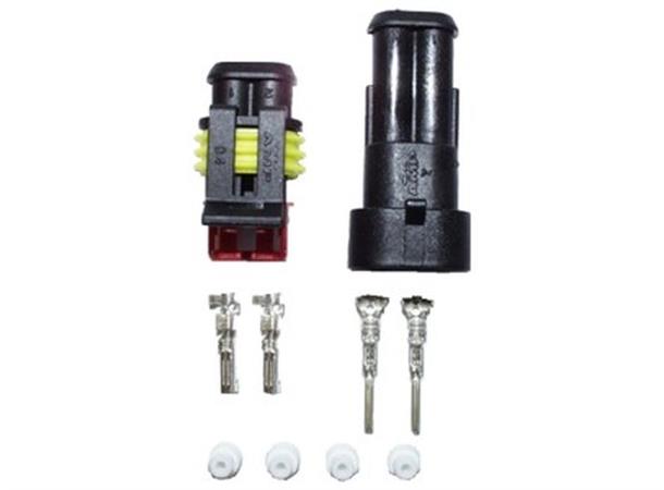 Connector 2-pole AMP SUPER SEAL 2-pole (male+female) 