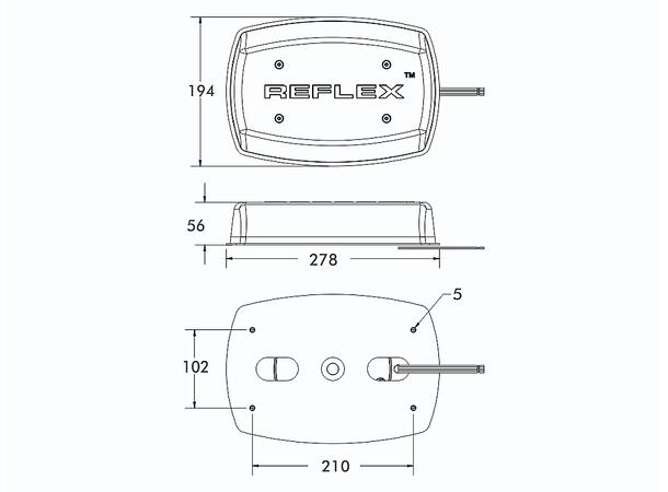 LED Lightbar PRO-MICRO-BAR amber, 4 bolt fixation, 12/24V, ECE R65, 