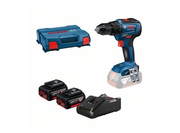 Verktøysett GSR 18V-55 + 2 x 4,0 Ah Bosch Power Tools 