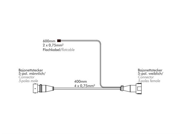 Adapter cable for using an additional re cable 0,4/0,6m 