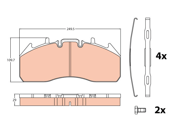 Bremseklosser Volvo FM/FH TEXTAR 