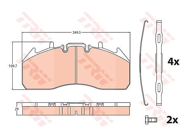 Bremseklosser Volvo FM/FH TEXTAR 