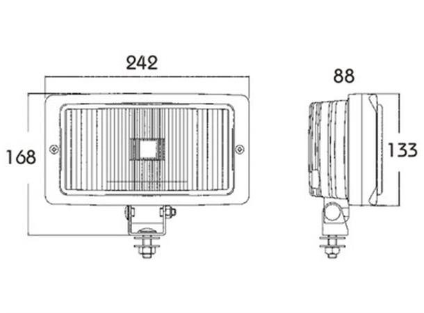 H3-Fog Lamp black ring clear lens 