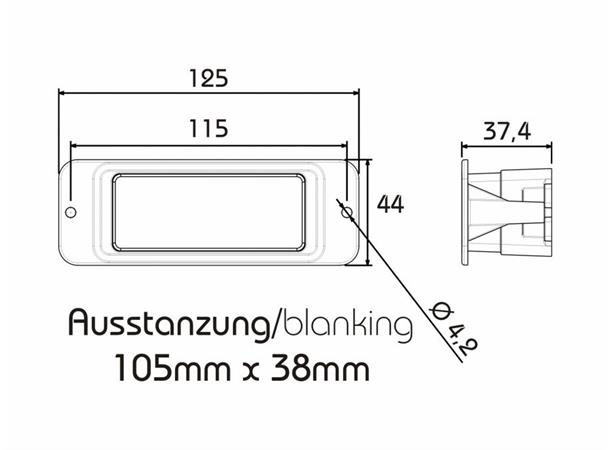 LED Beacon recessed version, 12/24V 