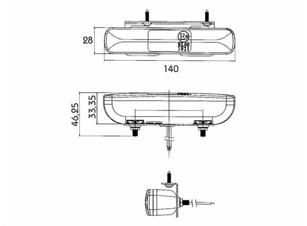 LED Daytime Running Light PRO-DAY II 10- cable 0,5m 