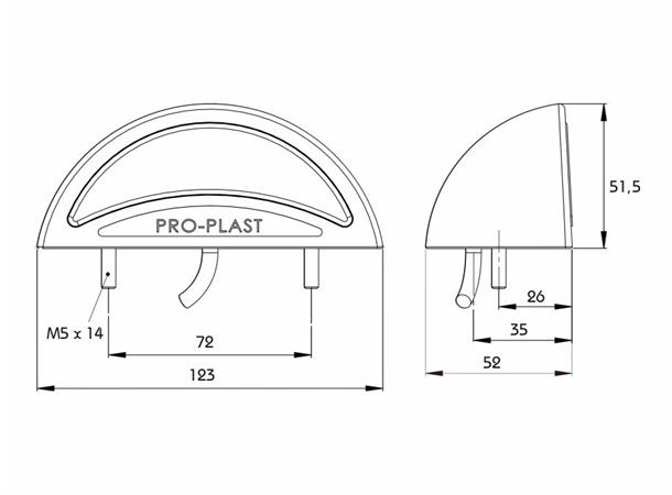 LED Registration Plate Lamp PRO-REG 24V cable 0,5m, 2 bolt fixation 