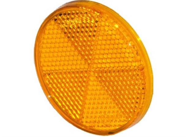 Reflex Reflector 60mm with adhesive pad amber 
