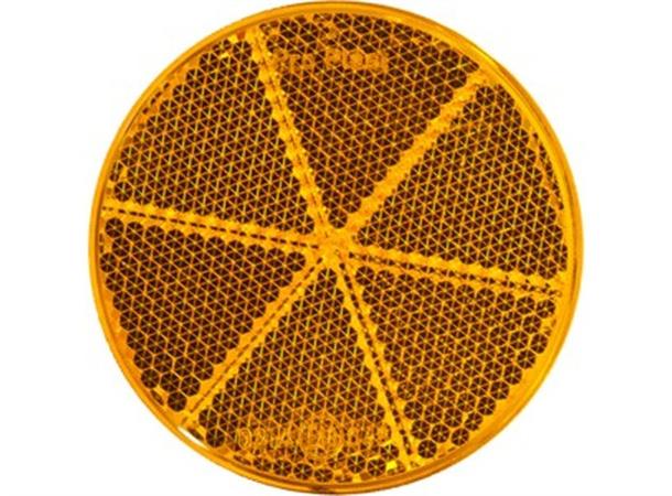 Reflex Reflector 60mm with adhesive pad amber 