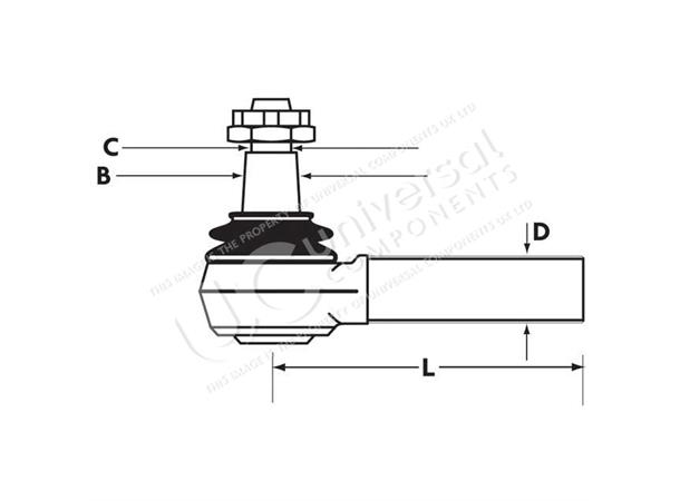 TIE ROD END  L-H Universal Components 