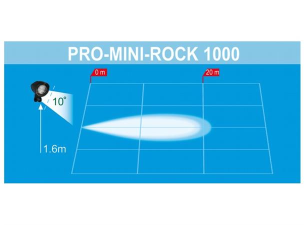 Arbeidslys LED PRO-MINI-ROCK 1000 lumen cable 0,5m, 12-36V 