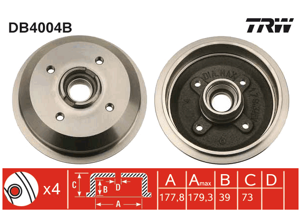 Brake Drum TRW Braking 