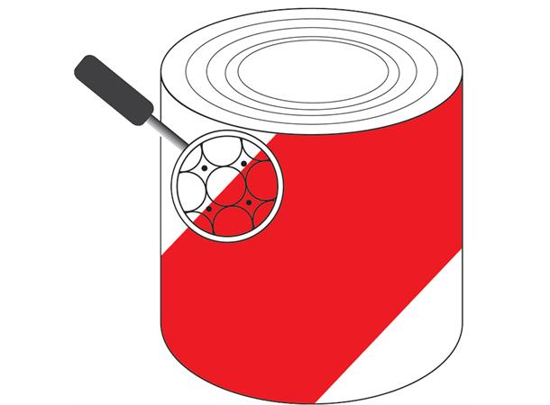 Refleks Folie Venstre Rød/Hvit 9m 