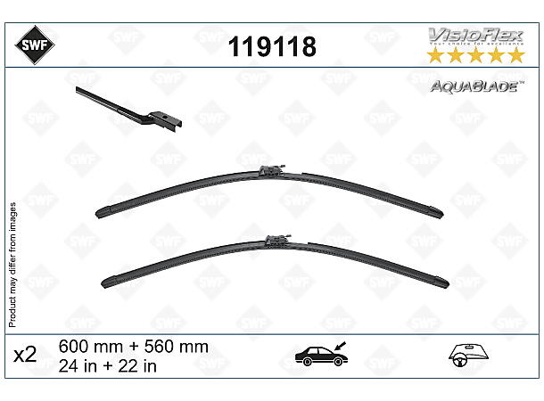 SWF Wiper AquaBlade 600+560mm LHD Kit VALEO 