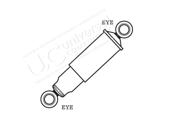 Støtdemper 330-499 Ø24 x55 BPW/SAF Universal Components 