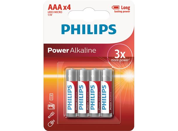 Batteri LR03 1,5v AAA 4 st Philips 