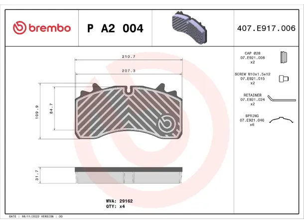 Bremseklosser HENDRICKSON/SAF BREMBO 