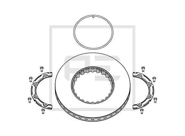 Bremseskive Ventilert Volvo m/mont.sett PE Automotive 