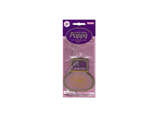 Cardboard Car Airfreshener LAVENDER Poppy Grace Mate 