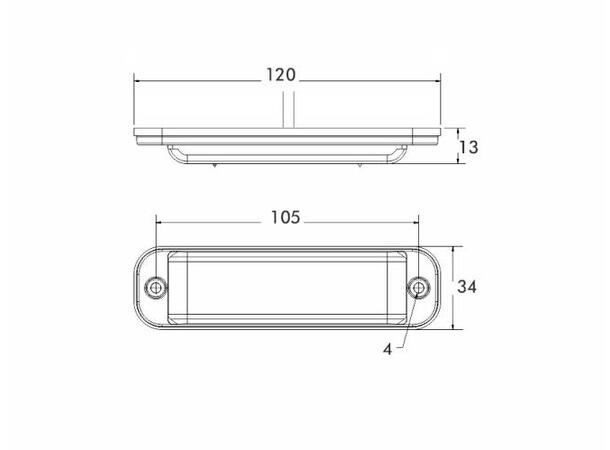 LED Beacon PRO-FLAT-STROBE II blue, clear lens, 12/24V, ECE R65, ECE R 