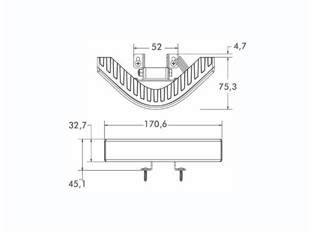 LED Corner Beacon PRO-CORNER yellow, 12V/24V 