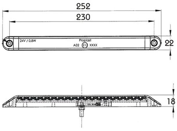 Laterarl LED Direction Indicator Lamp PR cable 0,5m, category 5 