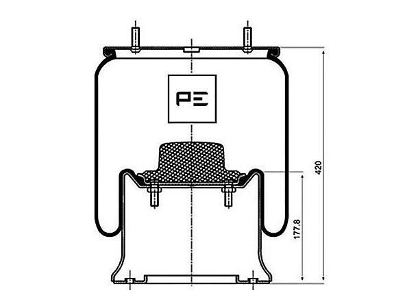 Luftbelg 2923V To Bolter Stålbunn SAF PE Automotive 