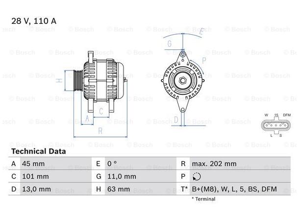 Alternator Bosch *Pant Tilkommer* 