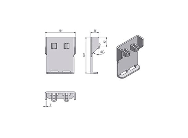 Pillar support, wide, recessed short s. Kinnegrip 