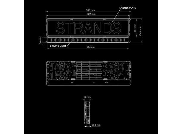 NUUK E-LINE BLACK LED BAR 20" Strands 