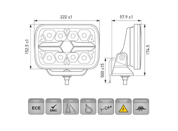 VF BLADE AUX. CHROME 9 REC W/A PO,R  1FJ Hella 