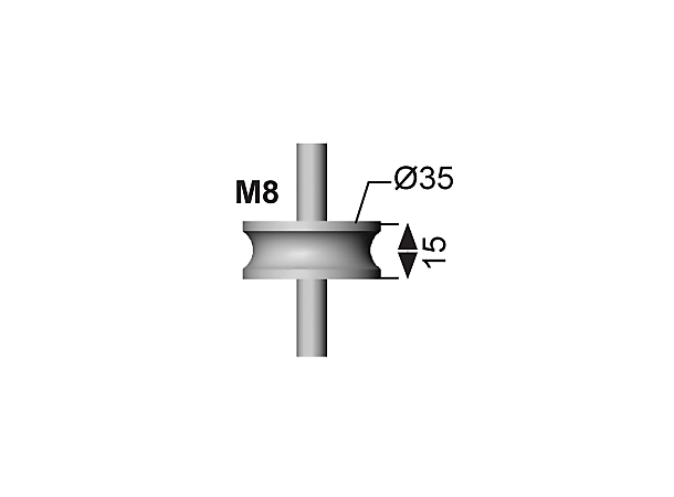 Oppheng gummi UNIVERSAL - M8 Dinex 
