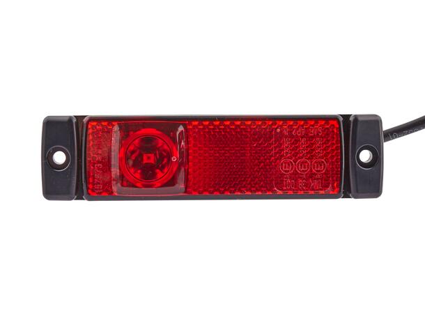 LED Markeringslykt 12V 1Led Rød 5000mm Hella 