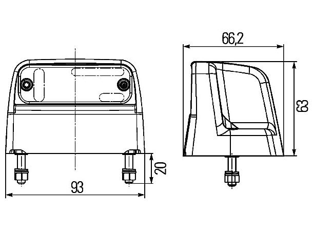 Skiltlykt LED Hvit Hella 