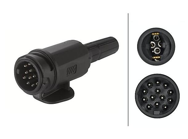 13-polet plaststøpsel med skrukontakt Hella 