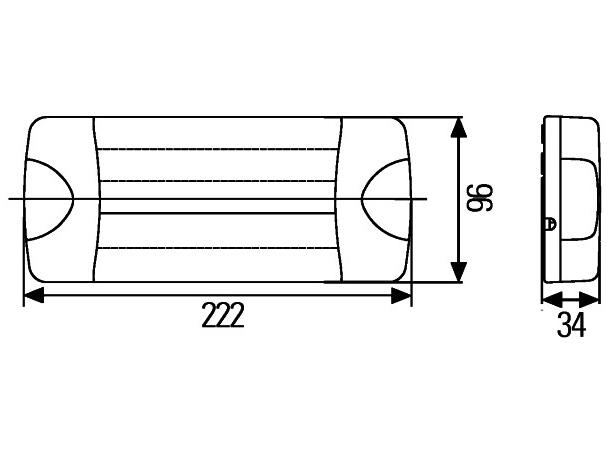 LED Bak/brems/blinklykt DuraLed 12-24v L Hella 