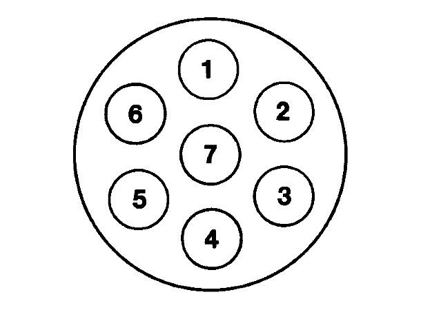 Støpsel 7-pol Hvitt lokk Hella 