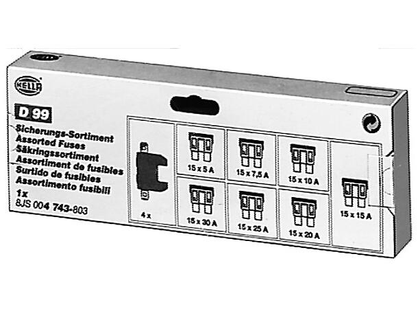 109 stk.Flat-sikringer-sortiment Pro-Fit Hella 