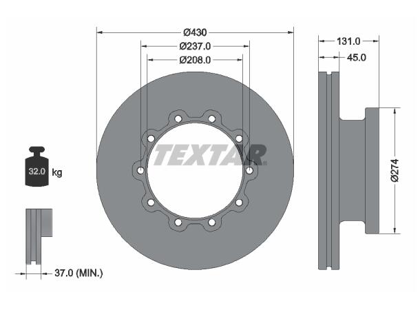 Bremseskive SCANIA Textar 