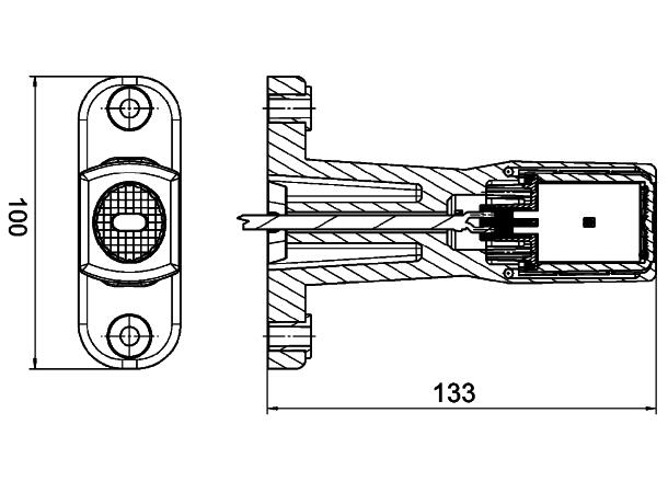 LED Gummiarm 24v 4led Kort h/v K:500mm Hella 