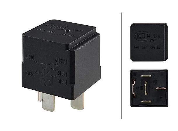 Vekselrele 12V 20/30A m/motstand Hella 