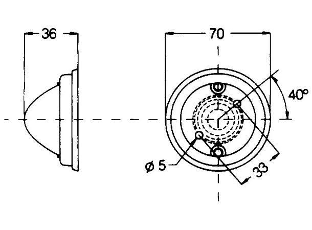 Baklykt/toppmark.rød Hella 